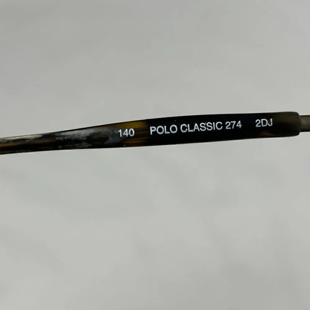 Vintage POLO CLASSIC 247 By Ralph Lauren Bronze Metal Tortoise Ears Leather Case